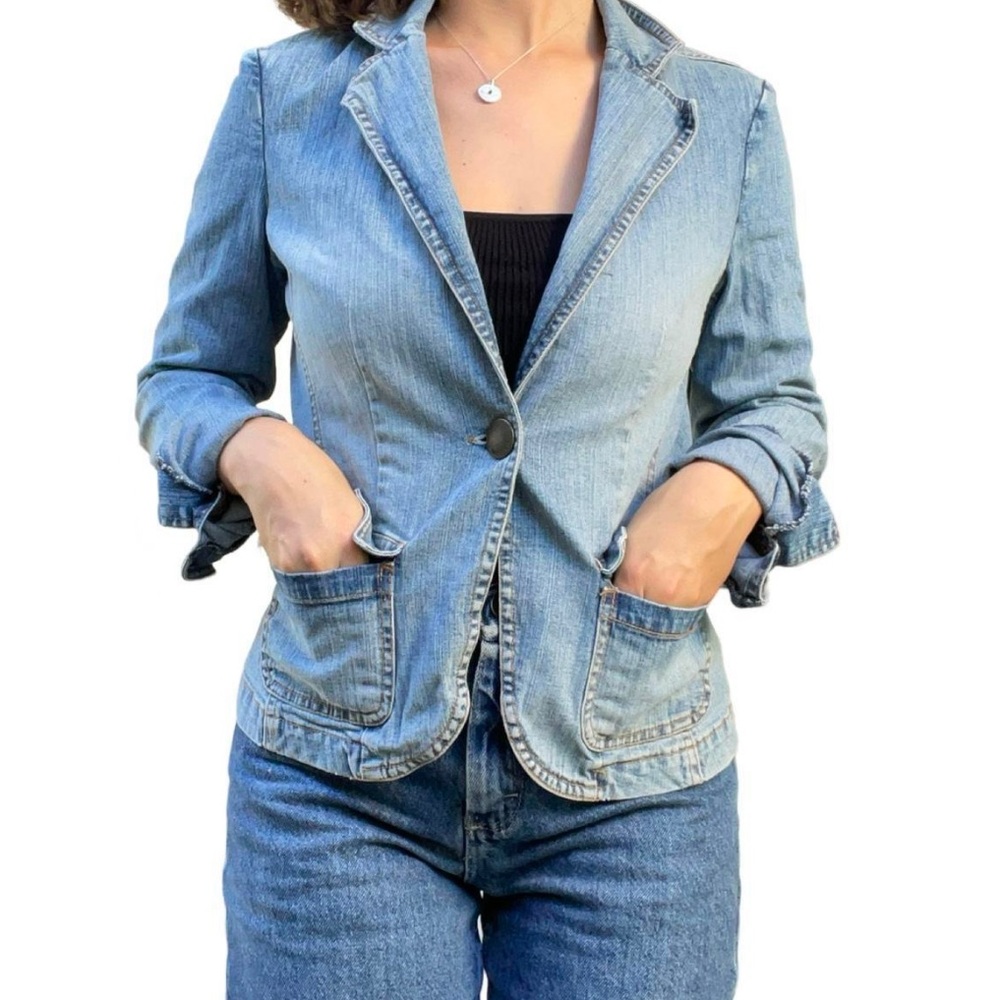 Gap Blue Denim With Patterned Lining - image 1